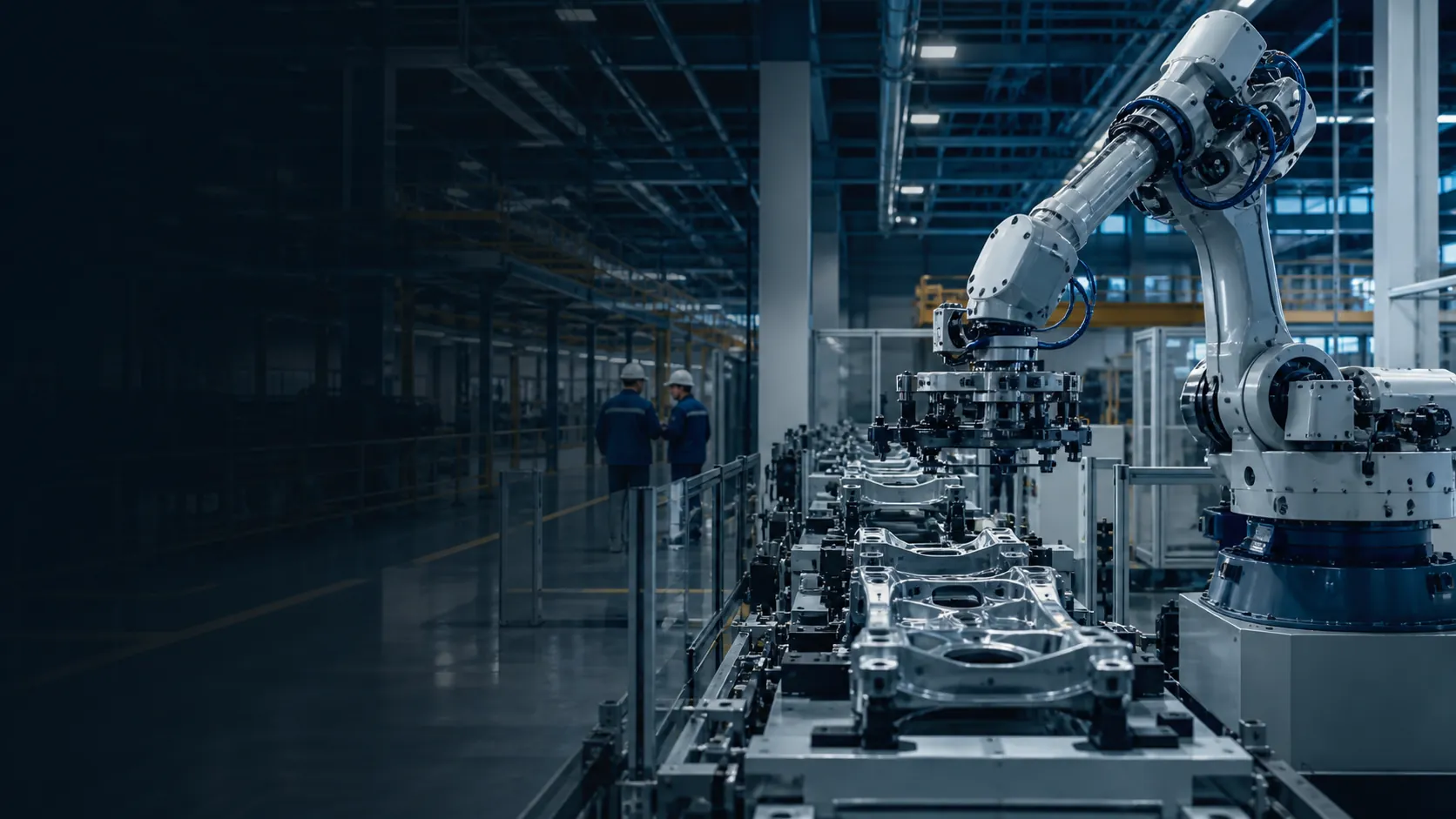 Robotic arm operating on a modern manufacturing line